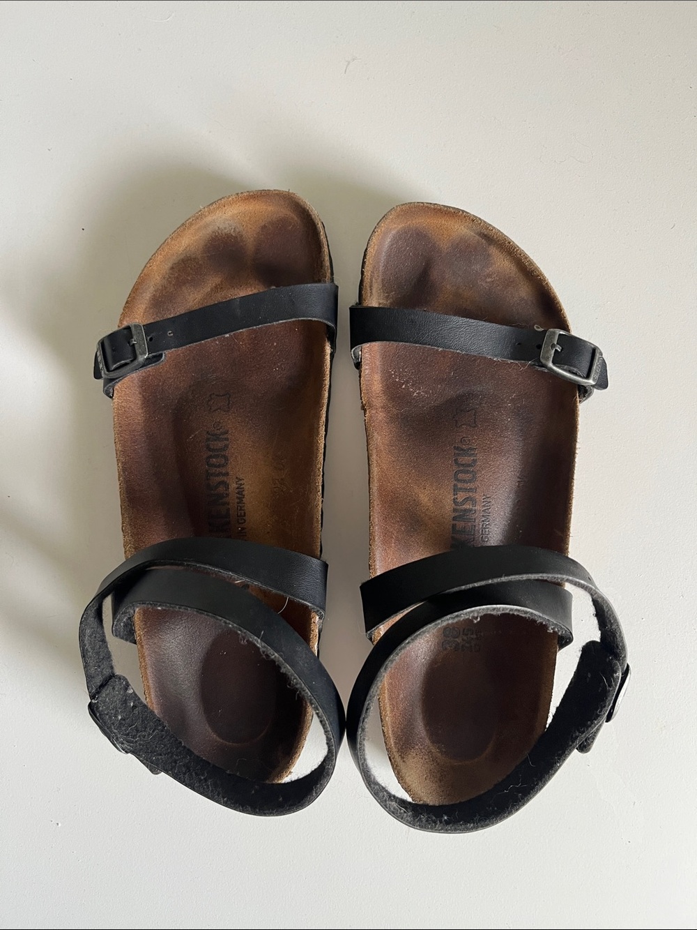Birkerstock |  Leather black | Strappy Sandals | 8